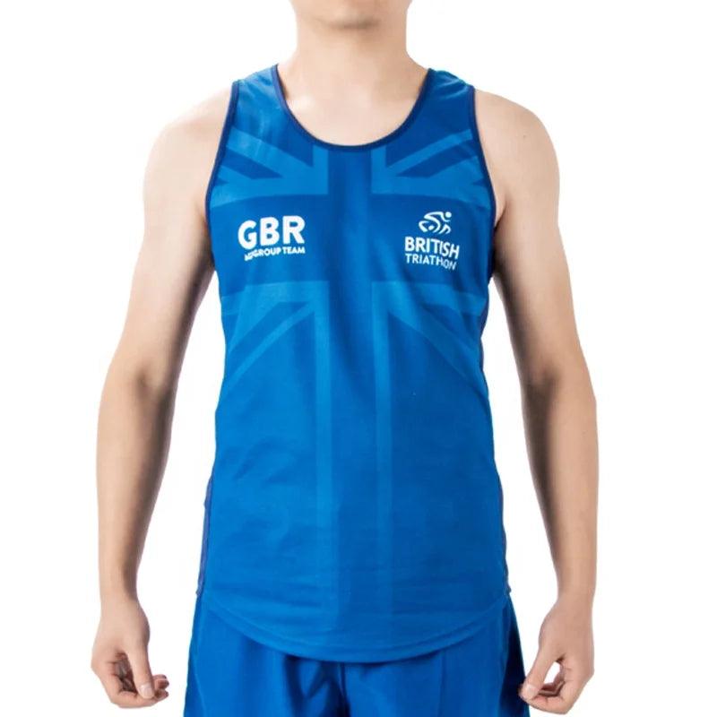 High Quality quick dry Wholesale Sublimated Running Mens Fitted Vest / Singlets / Top for Outdoor Sports Clothes Shop