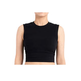 Konkurrenzfähiger Preis Hohe Qualität Schwarz Bequem Atmungsaktiv Frauen Gym Ärmelloses Workout Plain Tank Crop Tops 