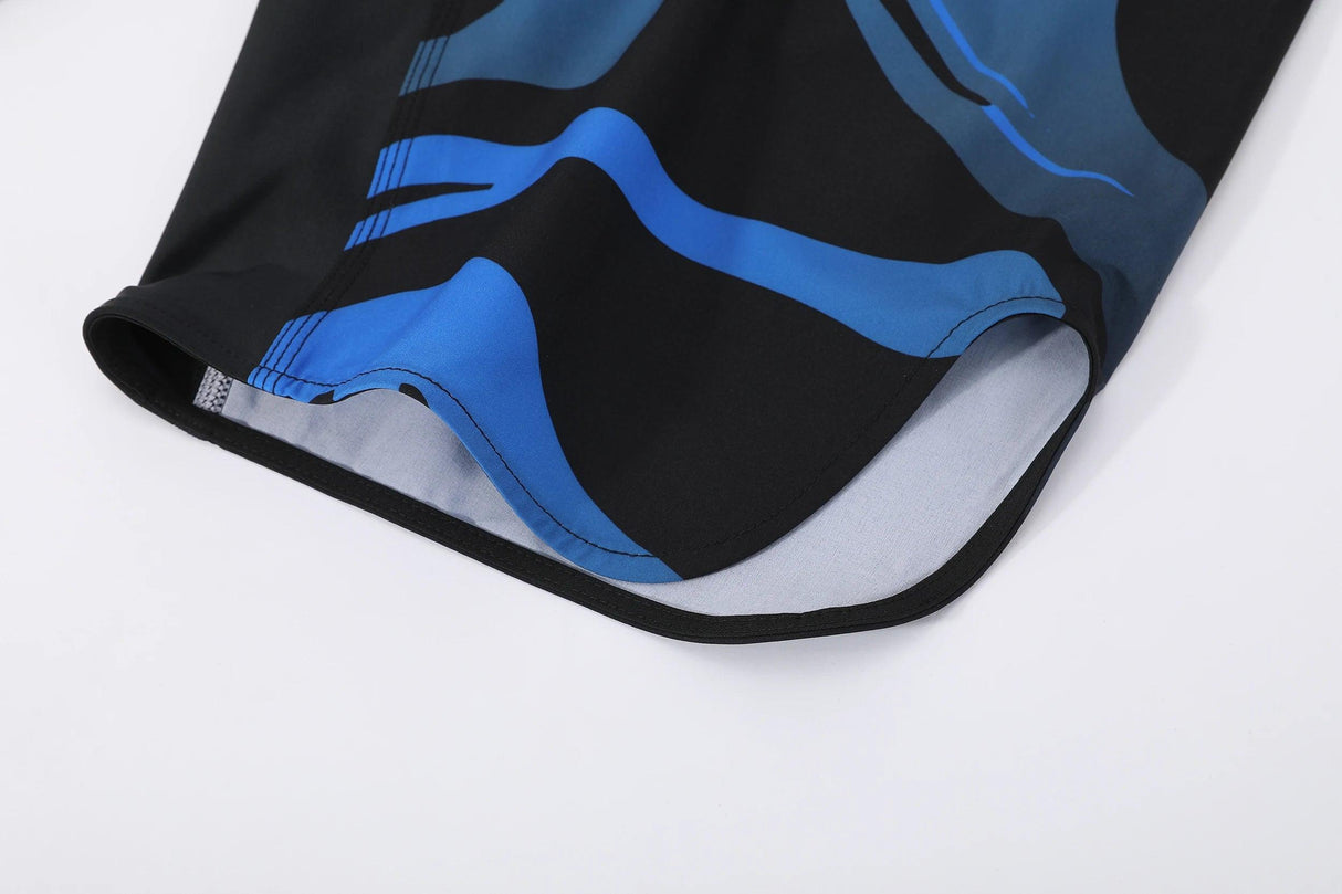 Dblue Wholesale High Quality Blue And Black Custom Logo Sublimation Printing Design Polyester MMA Shorts