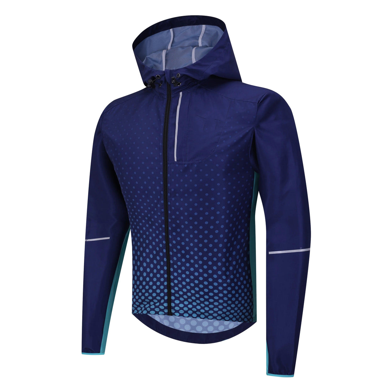 Chaqueta de ciclismo ligera con impresión digital por sublimación completa, resistente al viento y a la lluvia 