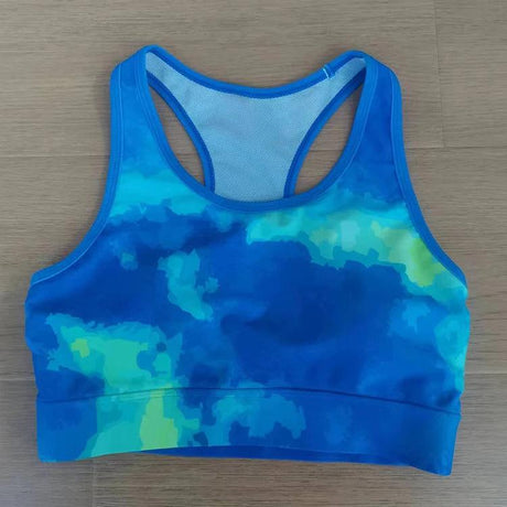 2024 Best selling wholesale custom sublimation fitness gym full printed rubber band racer back sports bra for women