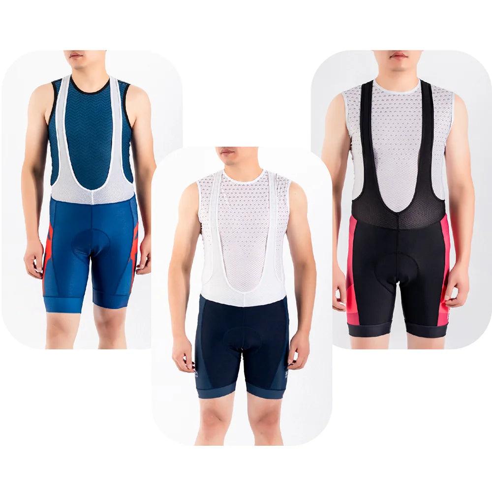 Culotte con tirantes para ciclismo profesional para hombre, con tejido de alta elasticidad, acolchado de gel transpirable, servicios personalizados 