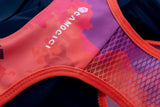 Wholesale custom pattern sublimation high quality rubber band racer back full printed mesh fabric sports bra