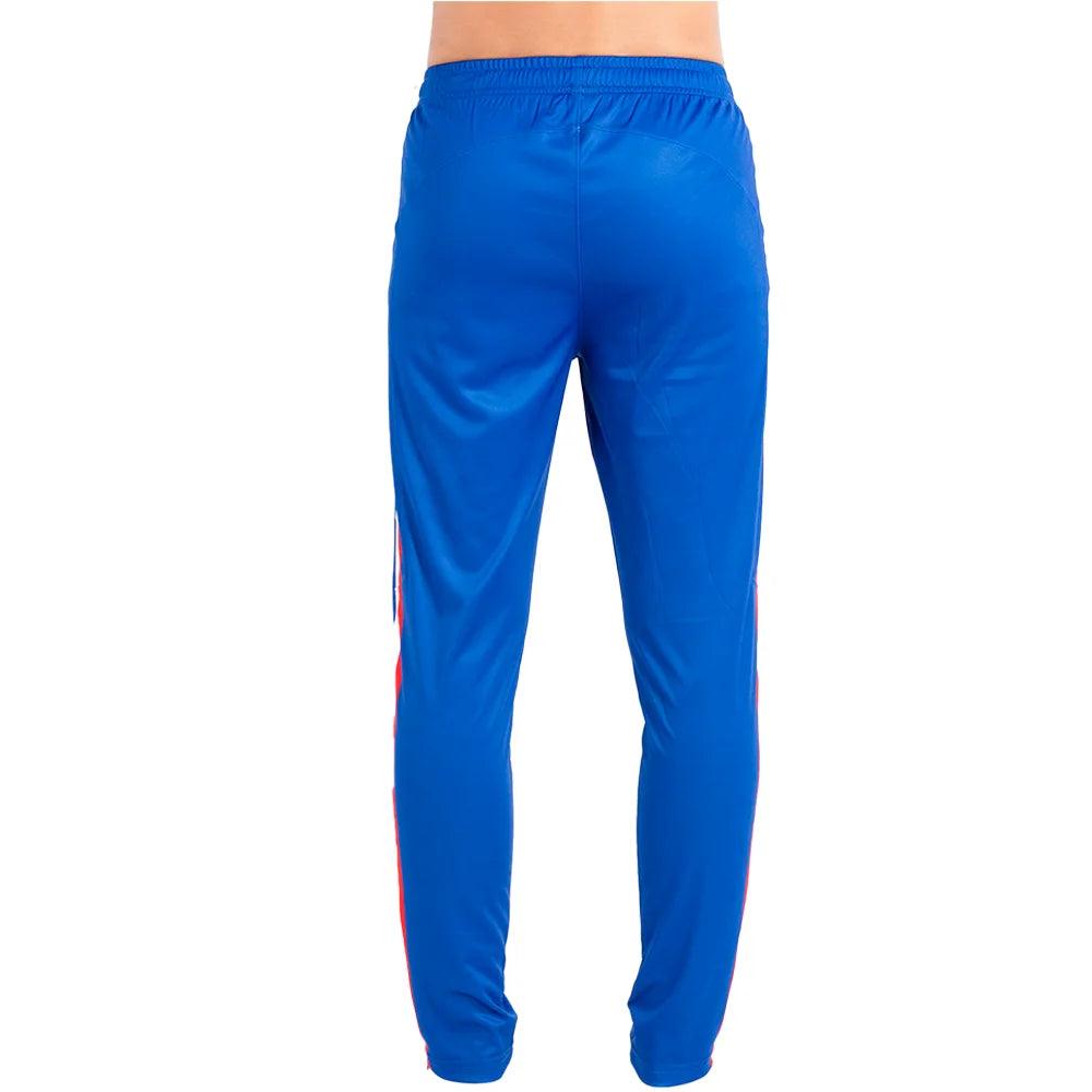 Factory Direct Supply Custom Logo Blue Workout Gym Fitness High Waist Yoga Running Pants With Pockets