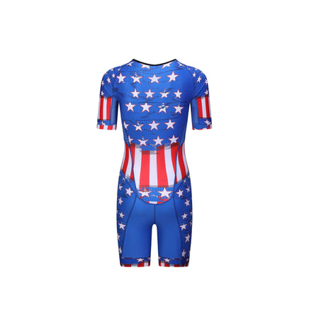 High Quality Colorful Custom Design Comfortable Short Sleeve Track Speed Racing Skating Suit