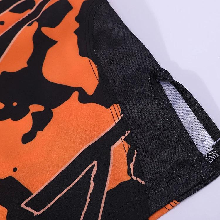 Pantalones cortos de carrera MMA de secado rápido con impresión completa y tela ligera con hendidura y logotipo personalizado de gran venta 2024 