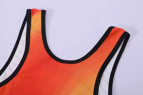 Dblue  Sublimation Printing High Quality Wear Custom Printed  Funny Orange  Mens Wrestling Singlet Set