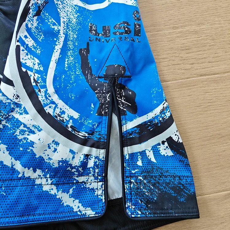 Pantalones cortos de mma sublimados de nuevo diseño Dblue 2024 para entrenamiento, pantalones cortos de mma hechos a medida al por mayor 