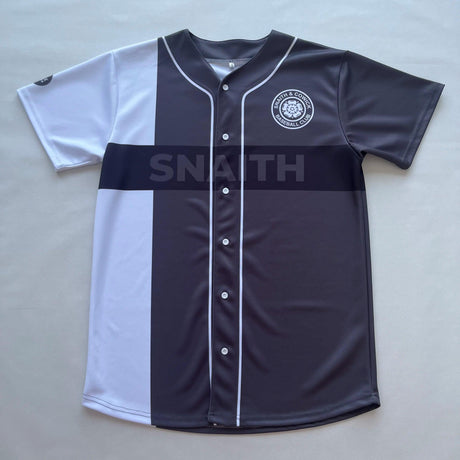 Hochwertiges, günstiges, individuell gestaltetes, modisches, farblich abgestimmtes Button-Down-Baseballtrikot mit Thermotransferdruck 