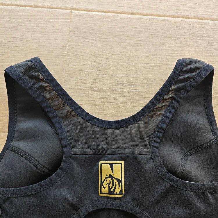 Corsé deportivo de goma jacquard personalizado con impresión digital por transferencia de calor y logotipo de silicona personalizado para corsé deportivo 