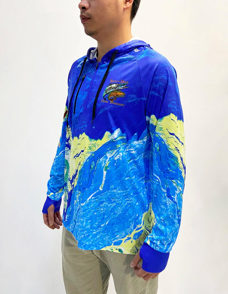 Sudadera con capucha y protección solar con impresión digital y diseño personalizado, camiseta de pesca anti-UV 