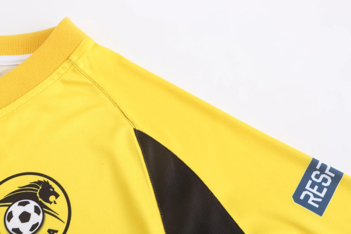 Wholesale Custom Sublimation Digital Print Quick Dry Yellow Football Soccer Jersey Wear for Team