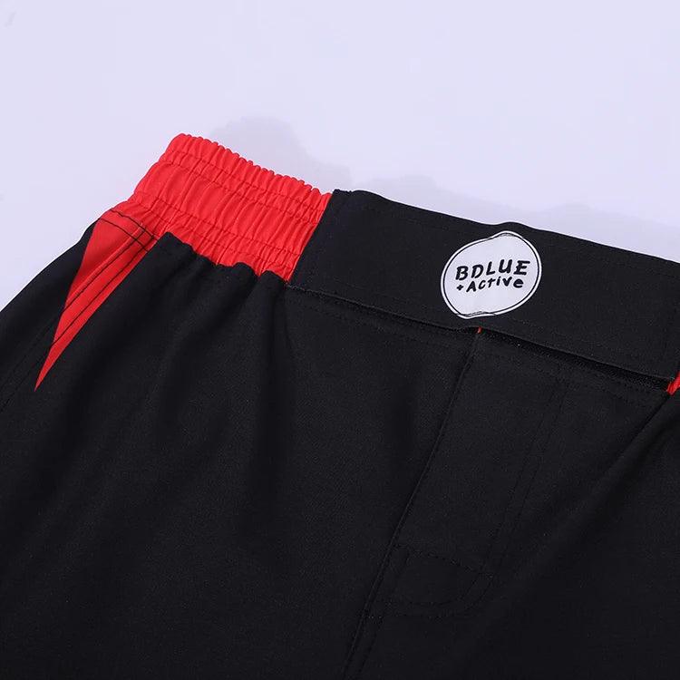 Pantalones cortos de MMA para carreras, de alta calidad, personalizados, sublimados, con corte alto, con cierre táctil y tejido reforzado 