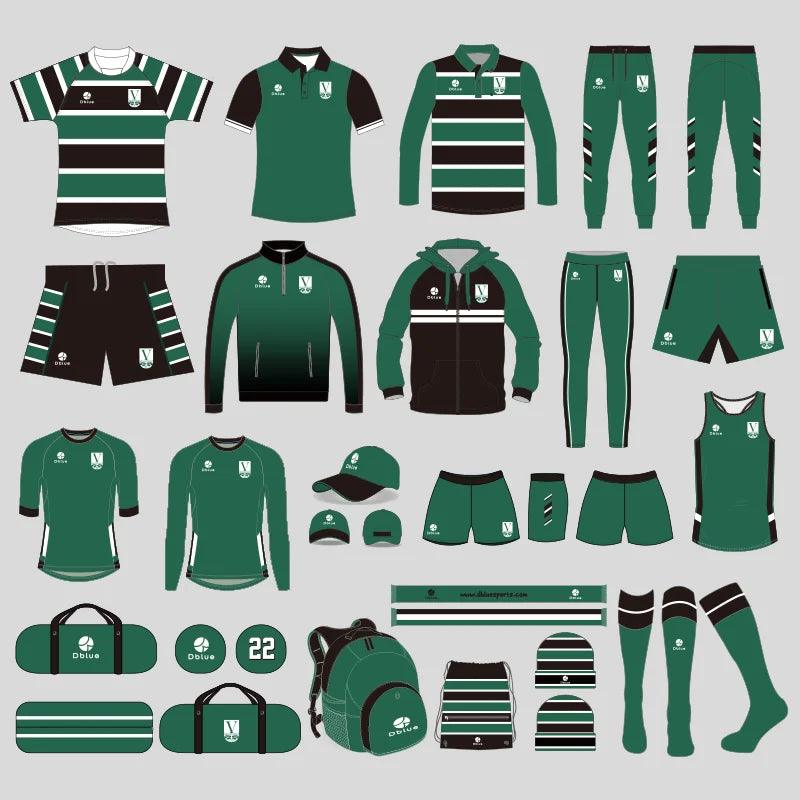 Dblue Hochwertige, Unisex-Rugby-Uniform mit Streifenmuster, schnelltrocknend, langlebig, Sublimations-Rugby-Trikot-Sets 