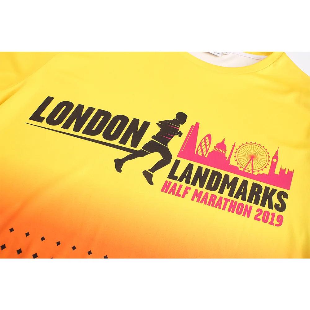 Camiseta deportiva para hombre con impresión digital en blanco, transpirable, reciclada, de color amarillo, con soporte durante 7 días y rápida prueba 