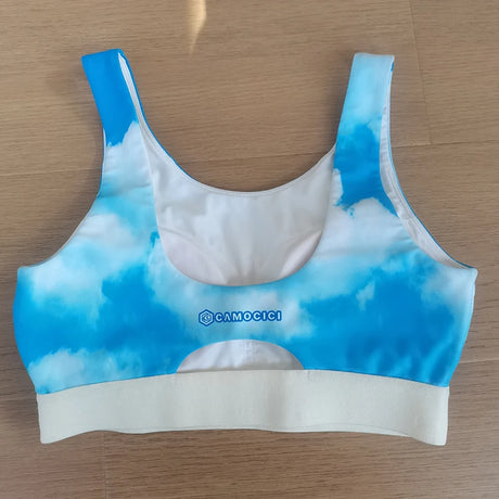 2024 High quality custom sky pattern sublimation padded gym sports top breathable bra for women