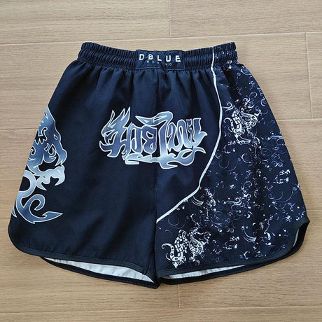 Pantalones cortos de muay thai elásticos con estampado tradicional de sublimación personalizados de gran venta para jóvenes y adultos 