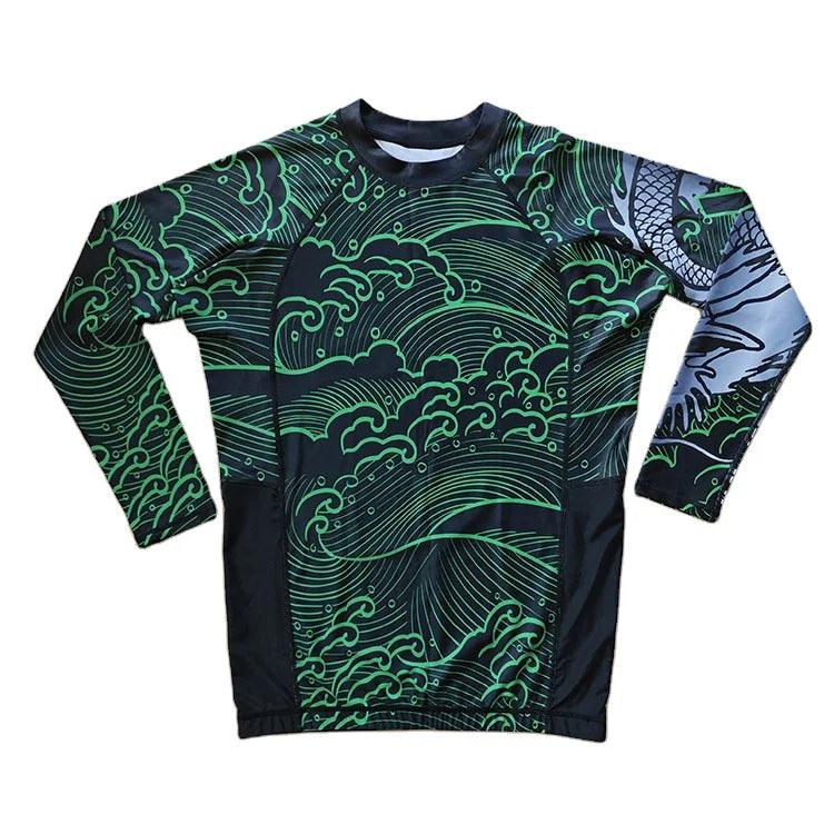 2024 Großhandel Sublimation benutzerdefinierte BJJ Baselayer entwerfen Sie Ihren eigenen professionellen MMA Rash Guard für Männer und Frauen 