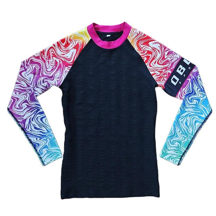 High-end custom sublimation beach swimming colorful printed baselayer professional mma gym sports rash guard