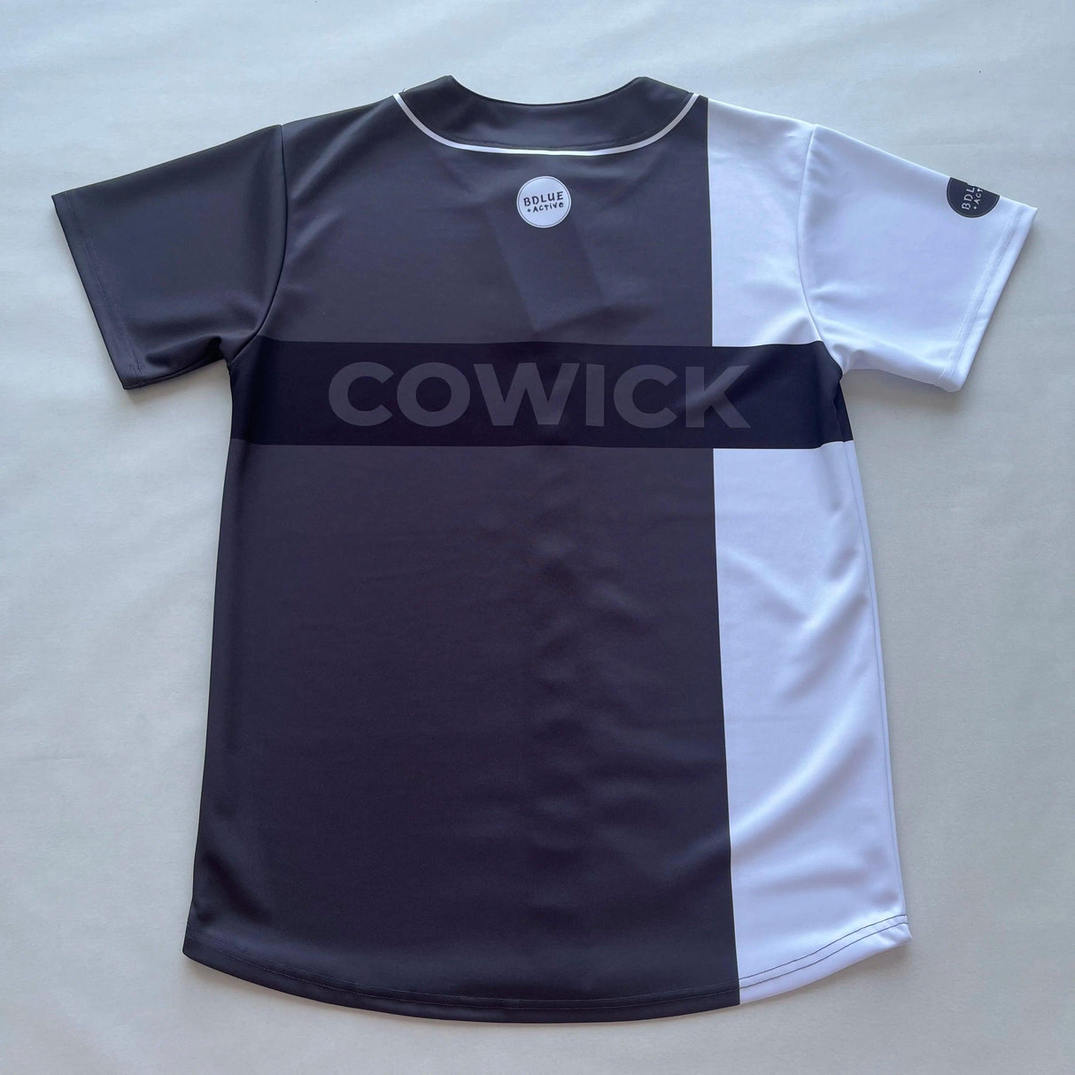 Black and White Color Blocking Full Button Wholesale Baseball T-shirt for Polyester Men Sublimation Baseball Jerseys Uniform