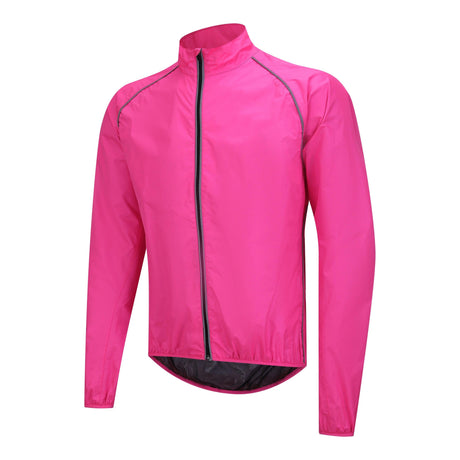 Best Quality Plain Pink Color Mesh Lining Bicycle Shirt Women Windproof Reflective Cycling Jacket