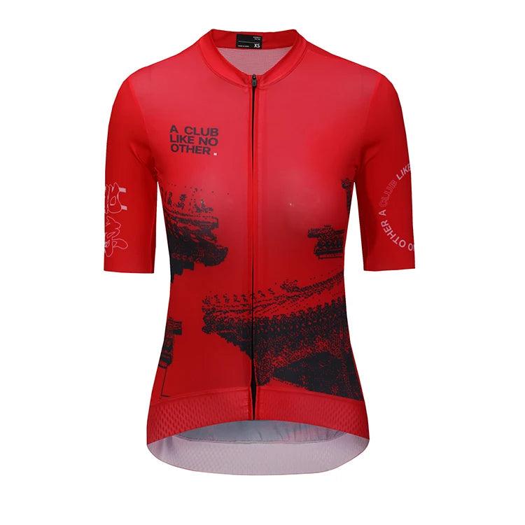 Maillot de ciclismo unisex de manga corta con estampado personalizado por sublimación de alto nivel, ligero, de secado rápido y transpirable para adultos 