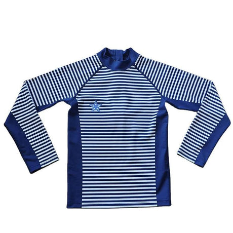 Wholesale Custom Logo Full Print Blue And White Stripes Rash Guard Long Sleeve For Women