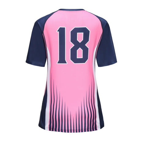 Professionelles kurzärmliges Sublimations-Volleyballtrikot mit individuellem Logo, atmungsaktives Volleyball-Shirt für Damen 