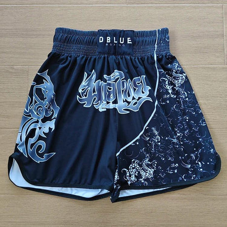 2024 Popular custom sublimation low price retro reflective logo black mma boxing muay thai shorts