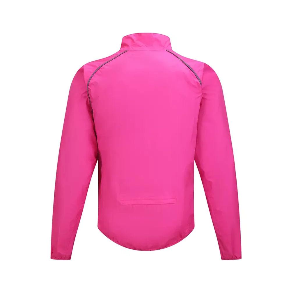 Camisa de ciclismo con forro de malla de color rosa liso de la mejor calidad para mujer, chaqueta de ciclismo reflectante a prueba de viento 